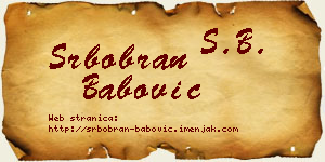Srbobran Babović vizit kartica